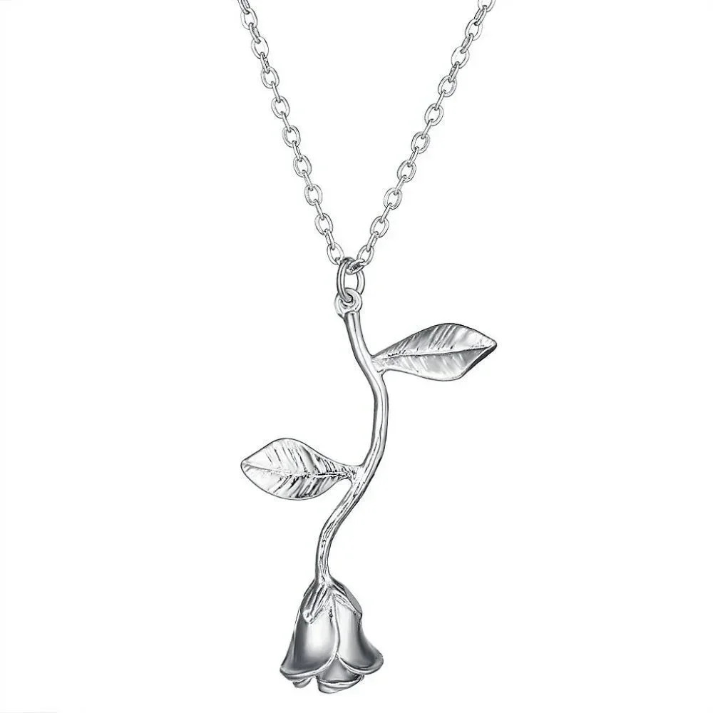✨ 925 Sterling Silver Plated Beautiful Flower Necklace for Women, EVGG1086
